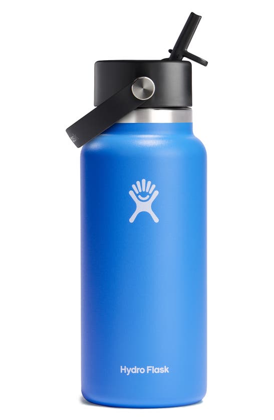 Shop Hydro Flask 32-ounce Wide Mouth Flex Straw Cap Water Bottle In Cascade