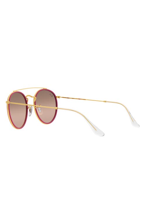 Shop Ray Ban Ray-ban 51mm Round Sunglasses In Legend Gold/pink Mirror