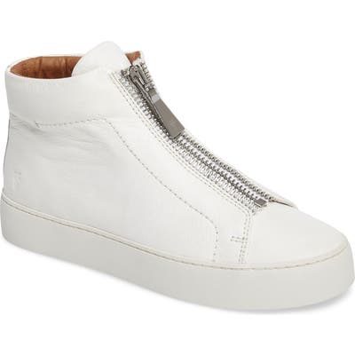 Frye Lena Zip High Top Sneaker- White