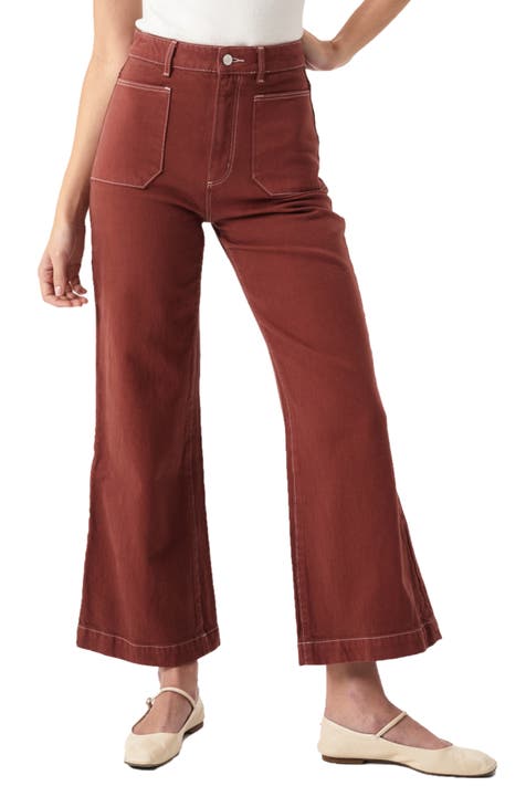 Women's Brown High-Waisted Jeans