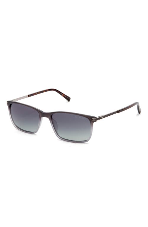 Ted Baker London 57mm Polarized Rectangle Sunglasses In Grey