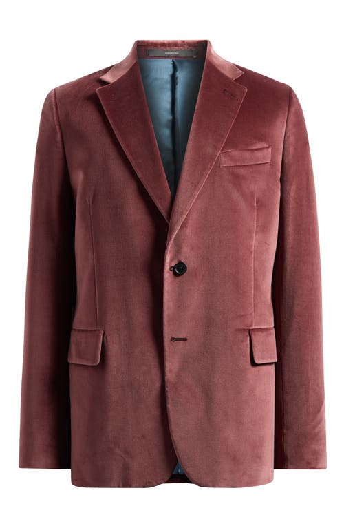 Shop Paul Smith Tailored Two-button Velour Jacket In Aubergine