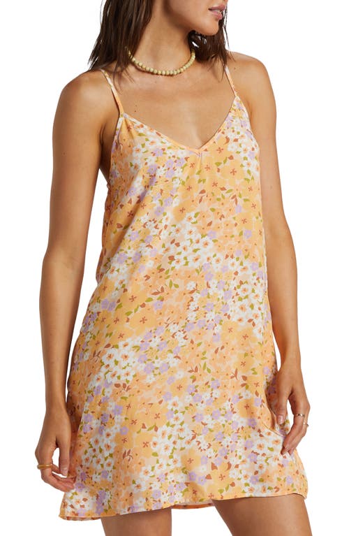 Shop Billabong '90s Babe Floral Print Mini Sundress In Peach Whip