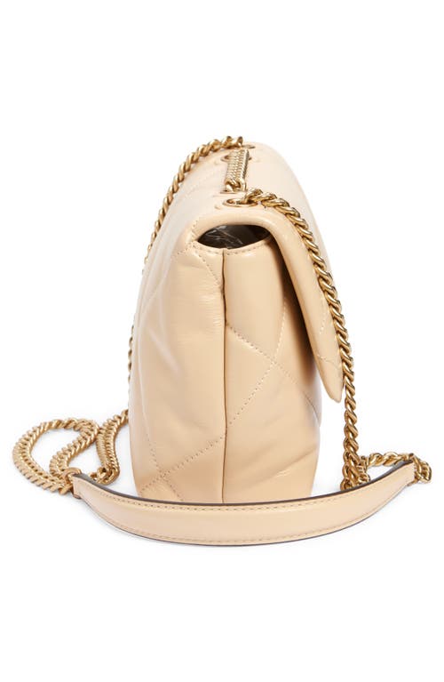 Shop Tory Burch Small Kira Diamond Quilted Convertible Leather Shoulder Bag In Vanilla Soft Serve