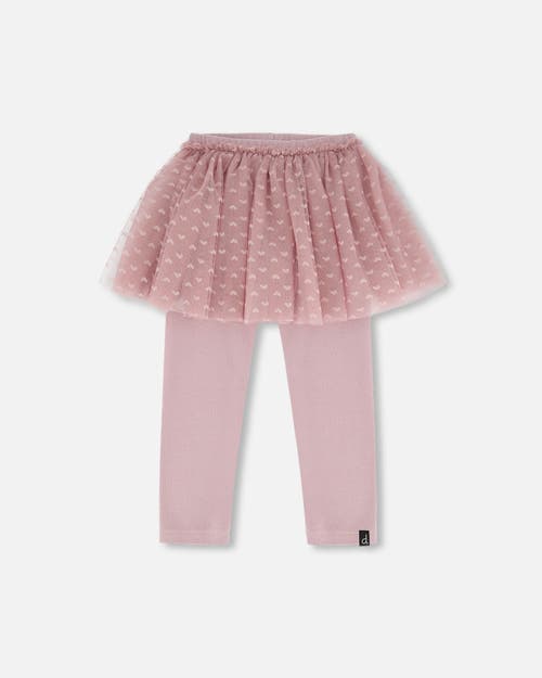 Shop Deux Par Deux Baby Girl's Leggings With Tulle Skirt Lilac In Keepsake Lilac