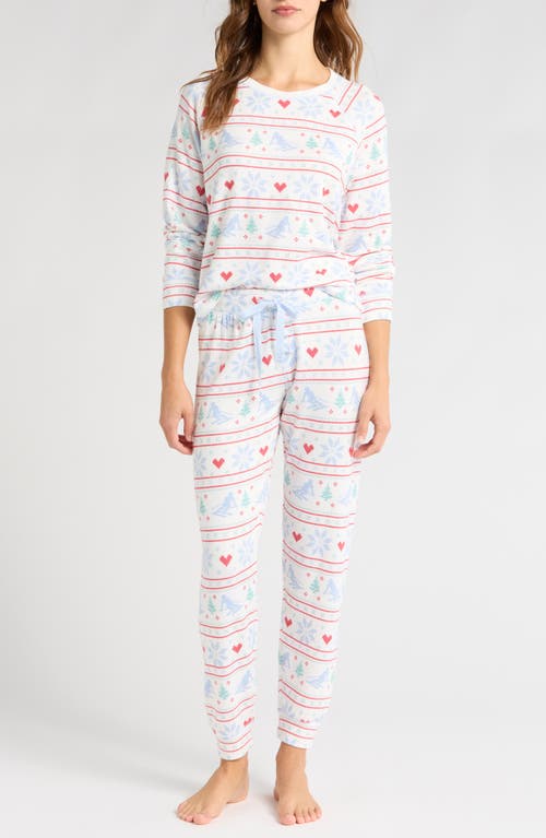 Shop Pj Salvage Aprés All Day Jersey Pajamas In Ivory