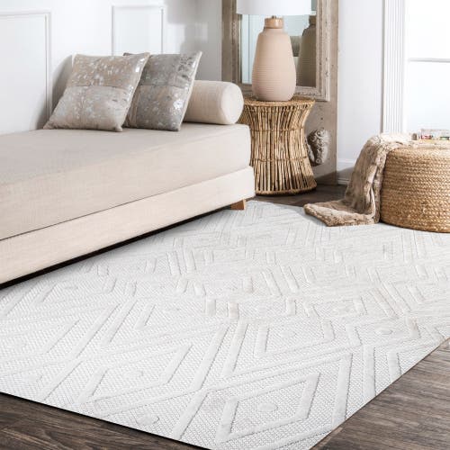 Jonathan Y Balansat Moroccan Diamond Indoor/outdoor Area Rug In Ivory