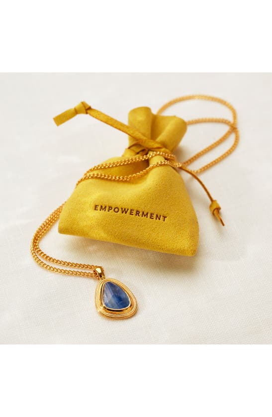 Monica Vinader Amulet Empowerment Kyanite Pendant Necklace In Gp
