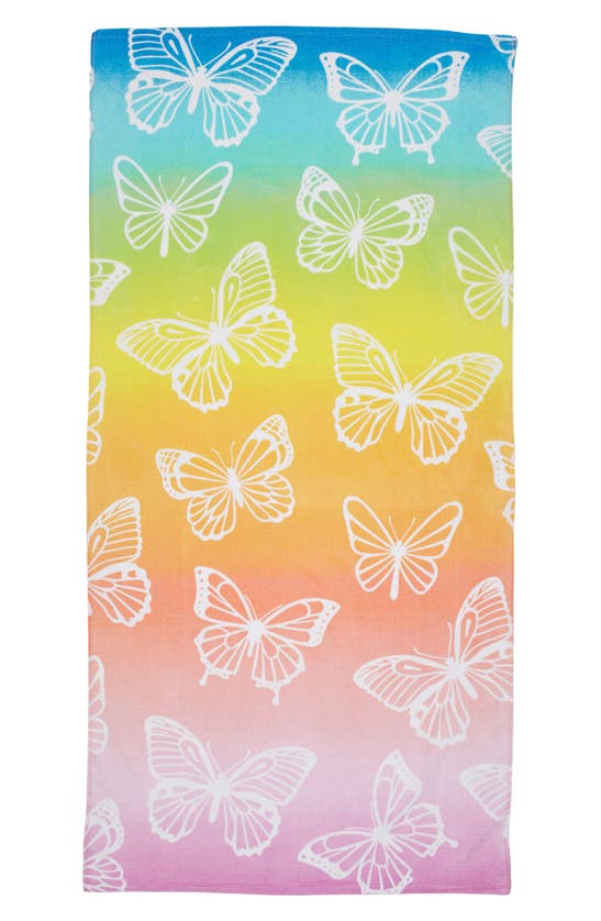 Shop Capelli New York Ombre Butterfly Rainbow Beach Towel In Multi