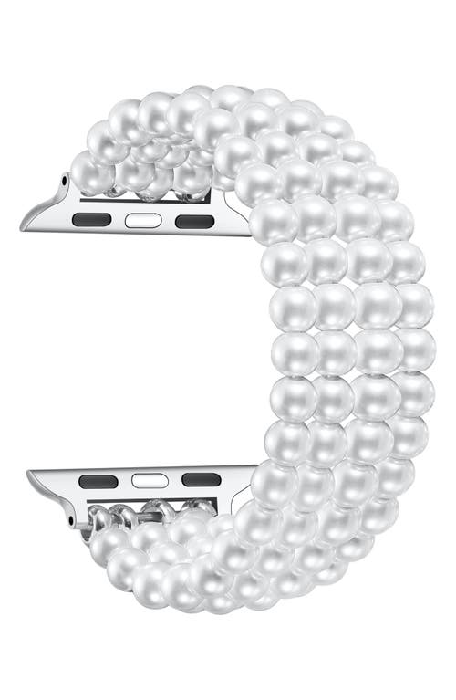The Posh Tech Ariel Imitation Pearl Apple Watch® Bracelet Watchband In White