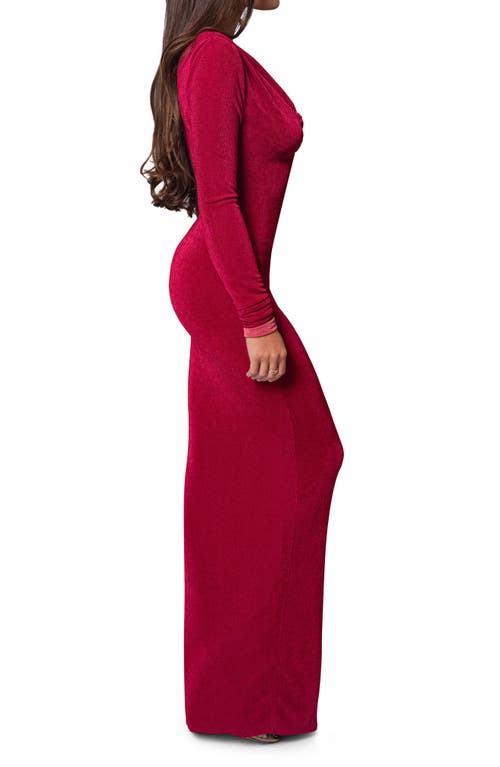 Shop Jluxlabel Ashton Reversible Long Sleeve Knit Gown In Berry