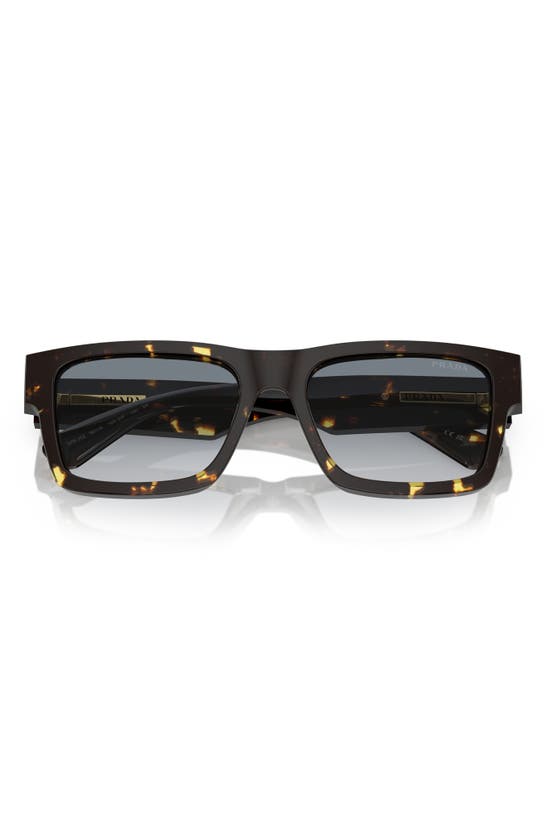 Shop Prada 53mm Rectangular Polarized Sunglasses In Grey Flash