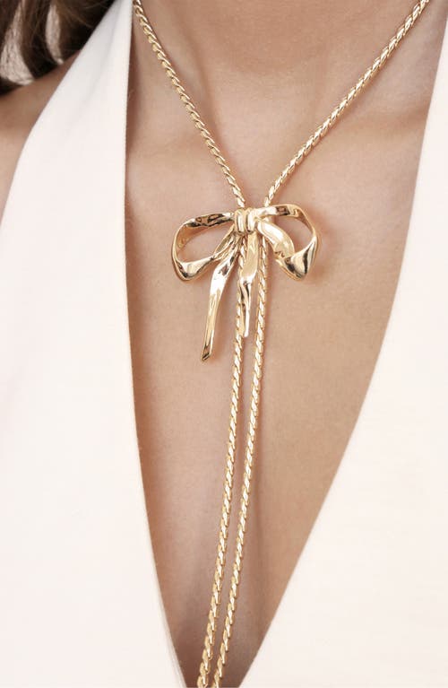 Shop Ettika Bow Organica Bolo Necklace In Gold