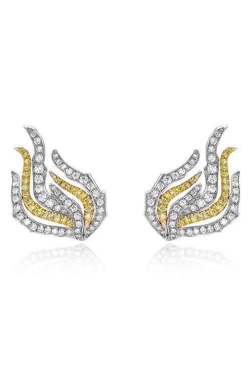 Shop Mindi Mond Fire & Ice Diamond Drop Earrings In Dia/18k Yg