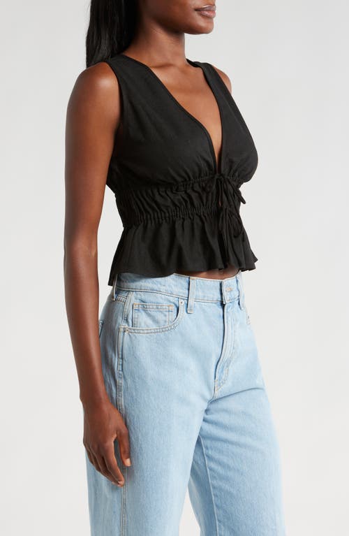 Shop Wayf Nadine Deep V-neck Sleeveless Top In Black