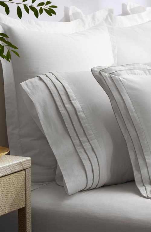 Shop Boll & Branch Signature Triple Pleat Duvet Cover & Sham Set In White/pewter