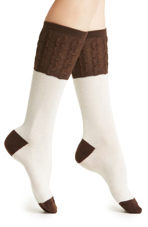 Nordstrom Chevron Trouser Socks in Brown Coffee Chevron