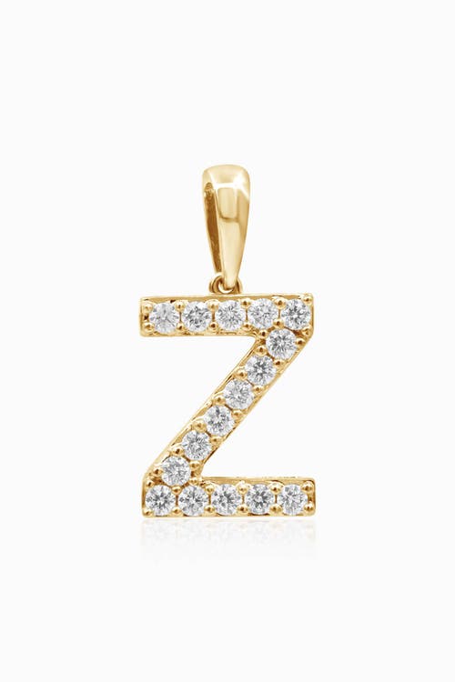 Oradina 14k Gold Luxe Letter Diamond Initial Pendant Charm In Yellow Gold - Z