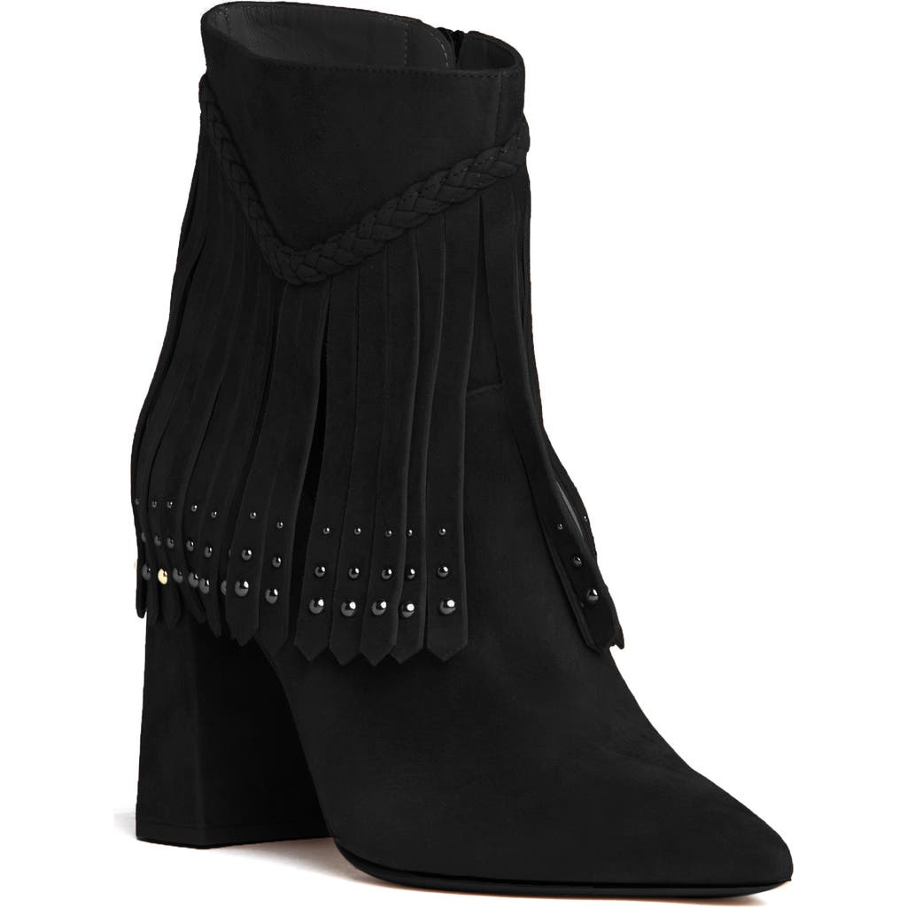 Beautiisoles Tal Fringe Bootie In Black