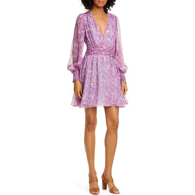 Amur Indie Floral Long Sleeve Silk Dress