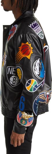 Jeff Hamilton x NBA Collage Vegan Leather Jacket - Farfetch