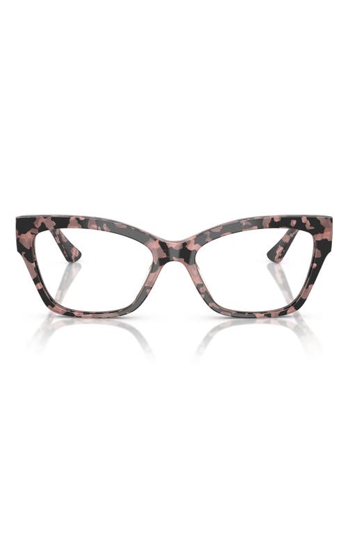 VOGUE 52mm Cat Eye Optical Glasses in Pink Tortoise 