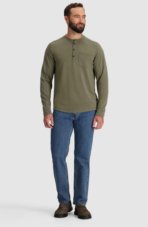 Shop Outdoor Research Aberdeen Long Sleeve Pocket Henley In Ranger Green Heather