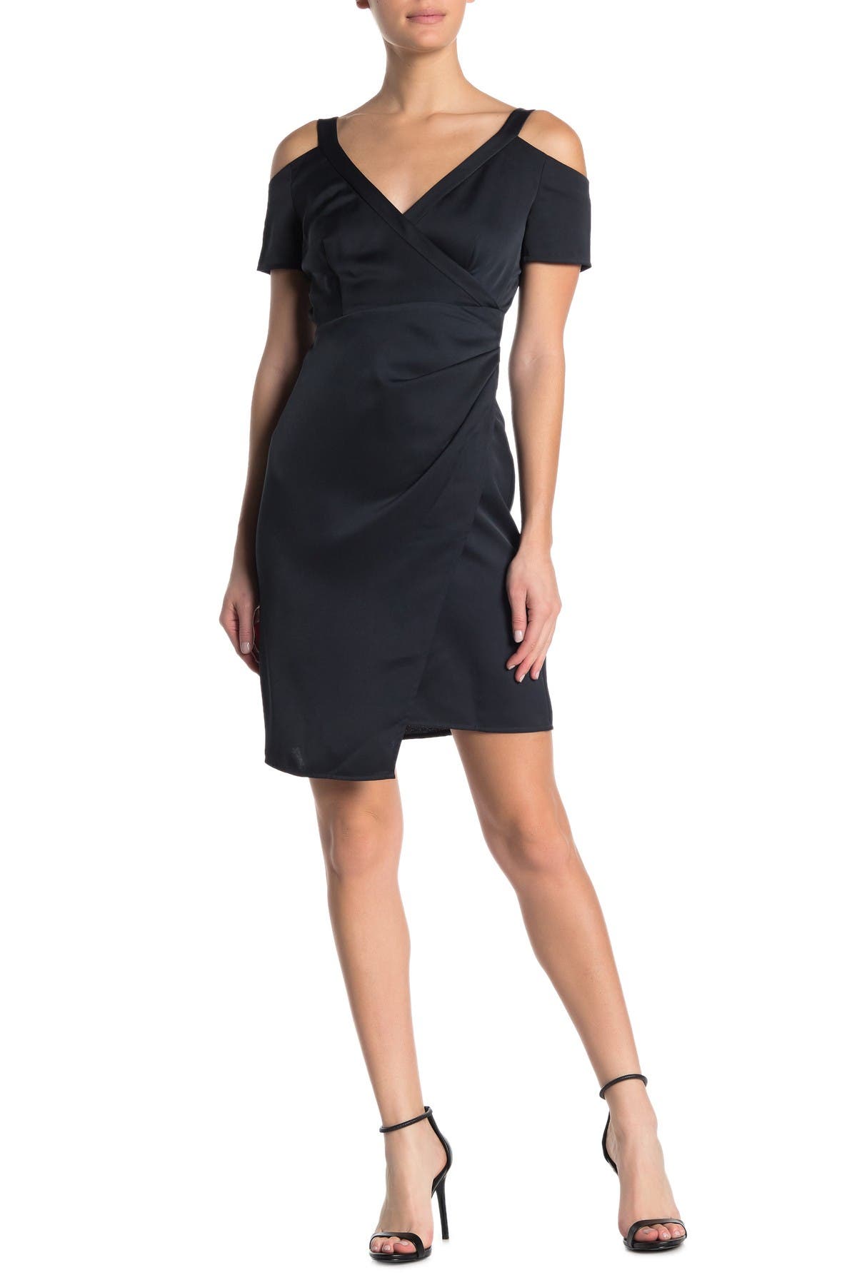 all saints black wrap dress