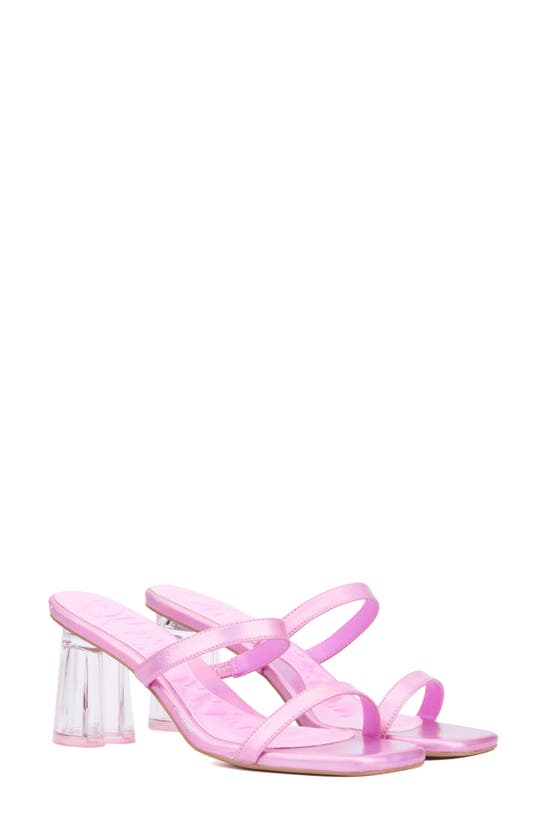 Shop Olivia Miller Lovely Clear Heel Sandal In Neon Pink