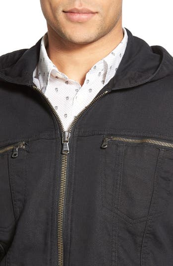 John varvatos hooded denim hot sale jacket