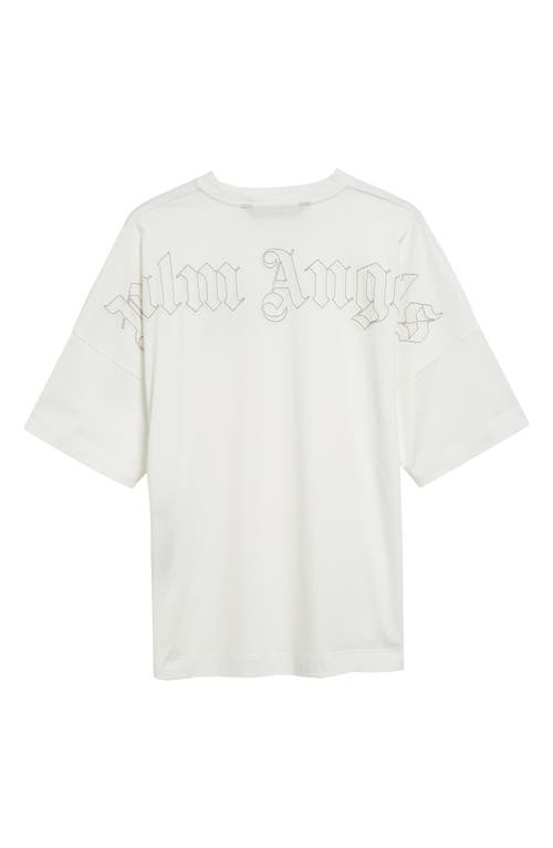 Shop Palm Angels Embroidered Monogram Oversize T-shirt In Off White Off White