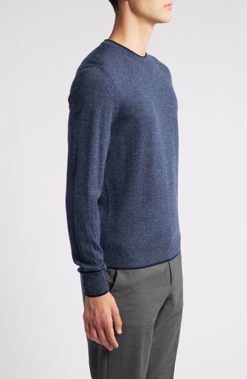 Shop Canali Mélange Wool Sweater In Blue