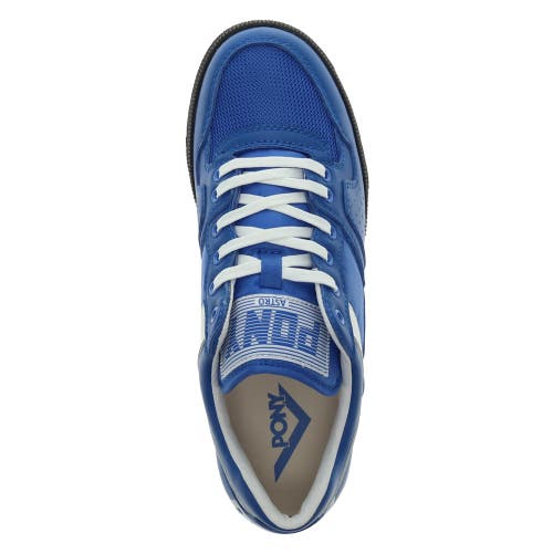 Pony Mens Astro Classic Genuine Leather Premium Lace Up Athletic Sneaker Shoe In Blue/white