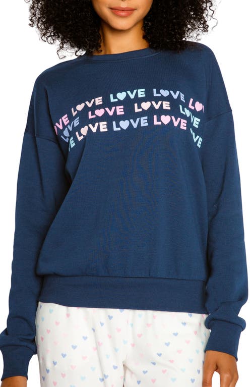 PJ Salvage Mad Love Graphic Sweatshirt Navy at Nordstrom,