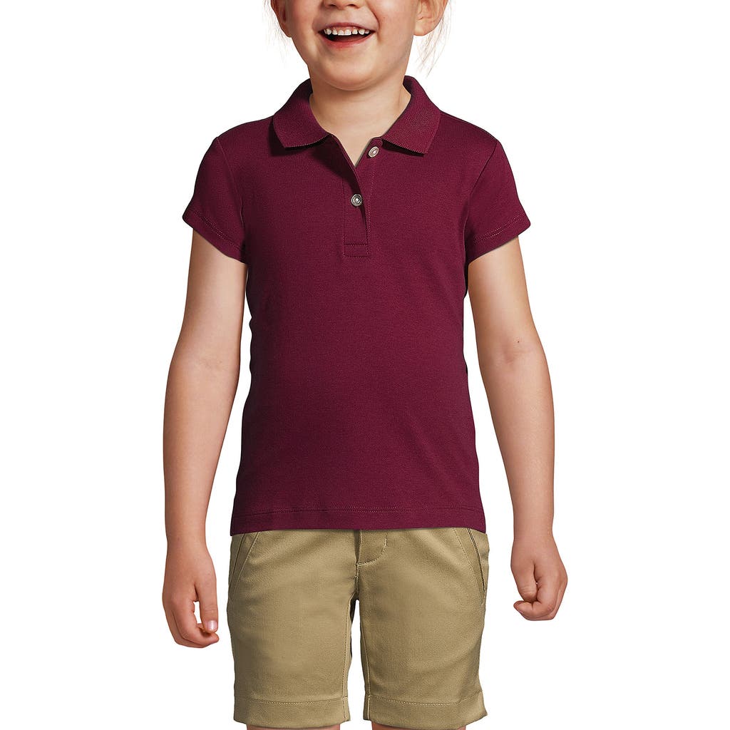 LANDS' END LANDS' END SCHOOL UNIFORM GIRLS SHORT SLEEVE FEMININE FIT INTERLOCK POLO SHIRT