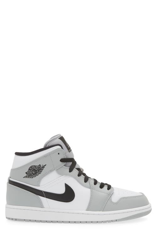 Shop Jordan Air  1 Mid Sneaker In Black/iron Grey/white