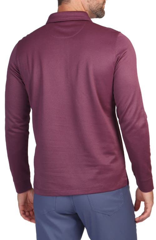 Tailorbyrd Long Sleeve Modal Polo In Aubergine