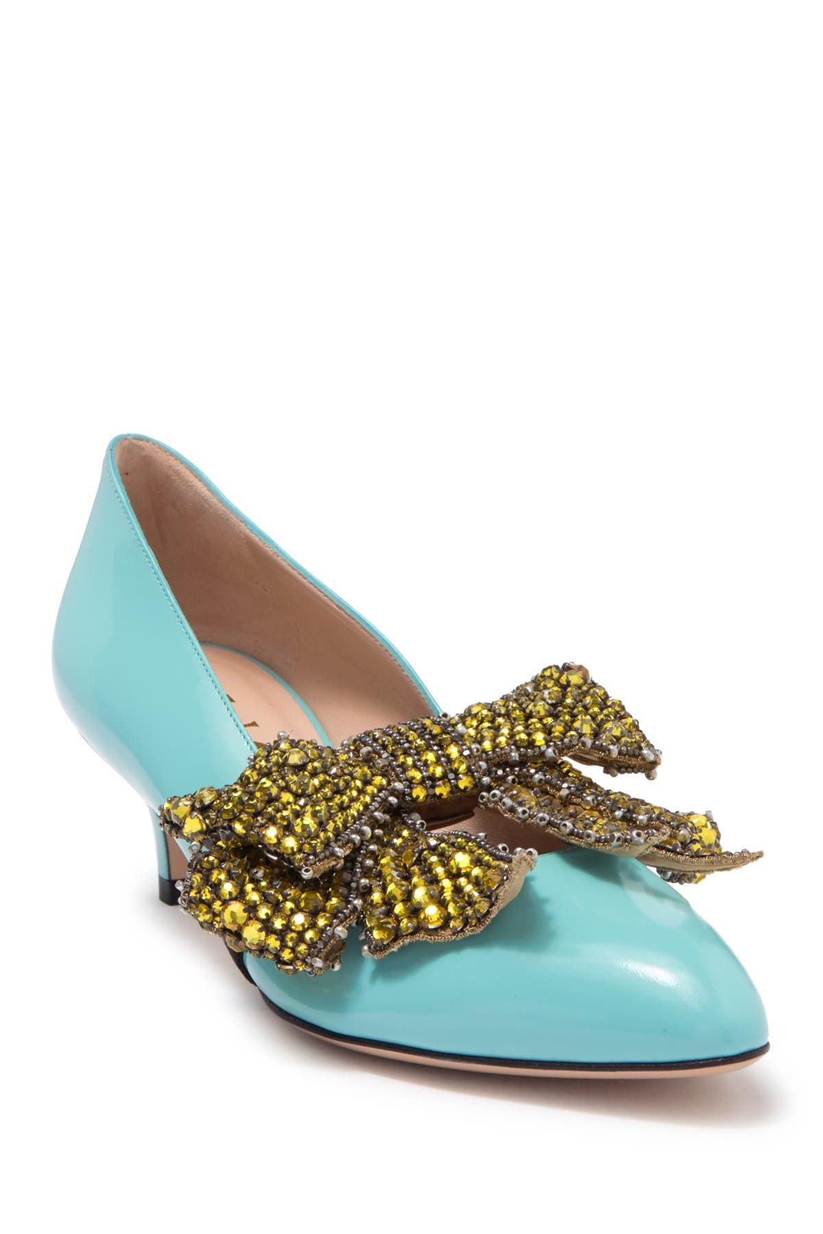 gucci leather pump with bow