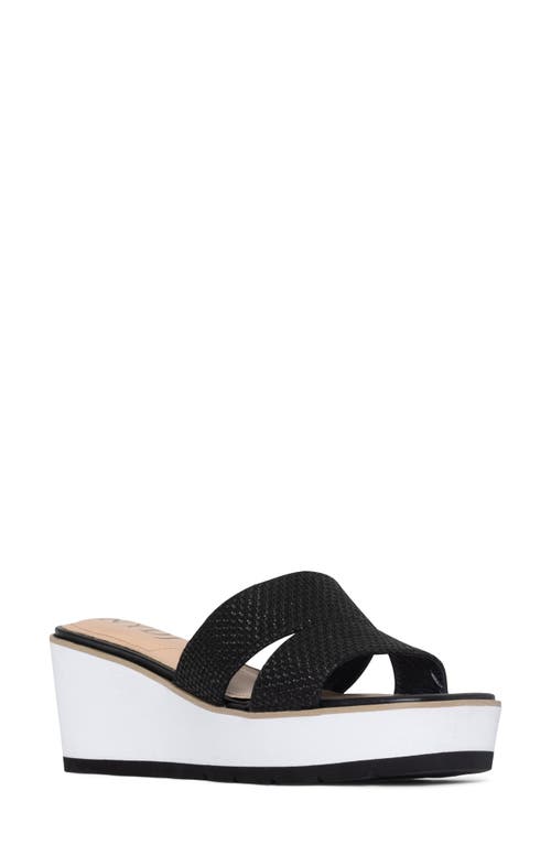 Raizu Platform Wedge Slide Sandal in Black