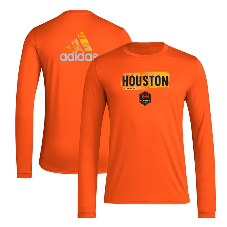 Shop Adidas Originals Adidas Orange Houston Dynamo Fc Local Pop Aeroready Long Sleeve T-shirt