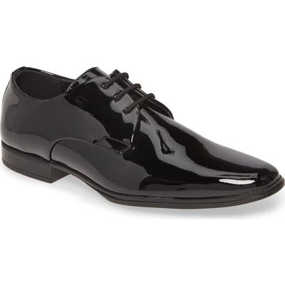 Calvin Klein Dillinger Plain Toe Patent Derby, Black