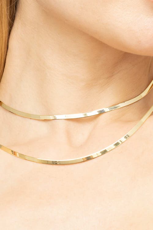 Oradina Women's 14k Yellow Solid Gold Park Avenue Bold Herringbone Choker In Yellow Gold