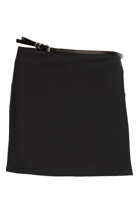 Shop Givenchy Voyou Belted Cutout Wrap Miniskirt In Black