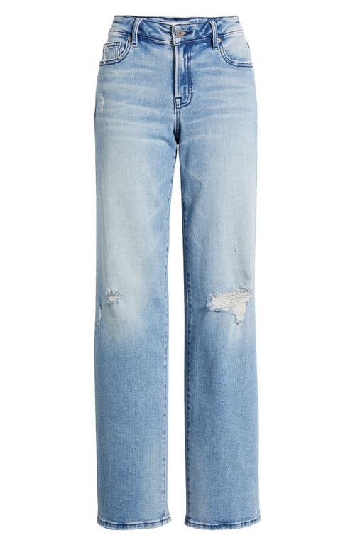 Hidden Jeans Distressed Straight Leg Dad Jeans In Medium Wash
