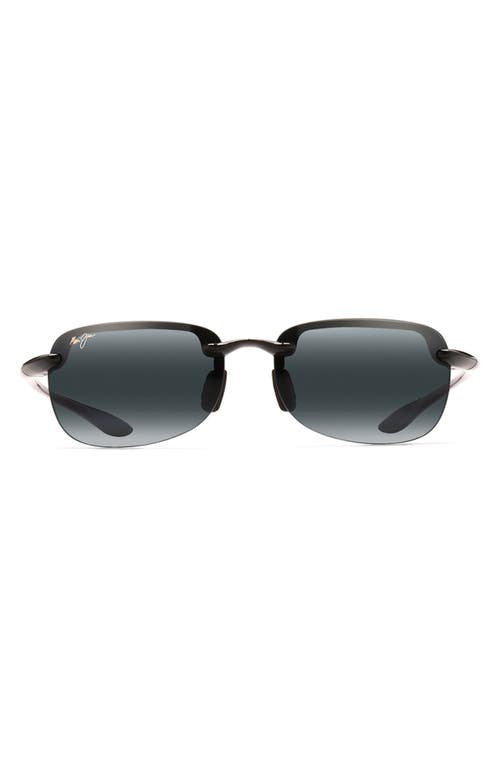 Maui Jim Sandy Beach 56mm PolarizedPlus2 Semi Rimless Sunglasses in Black