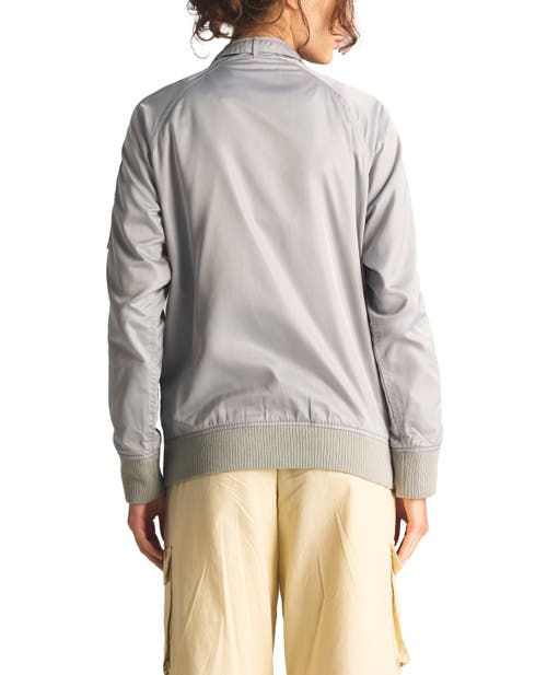 Members Only Washed Satin Boyfriend Jacket In Silver