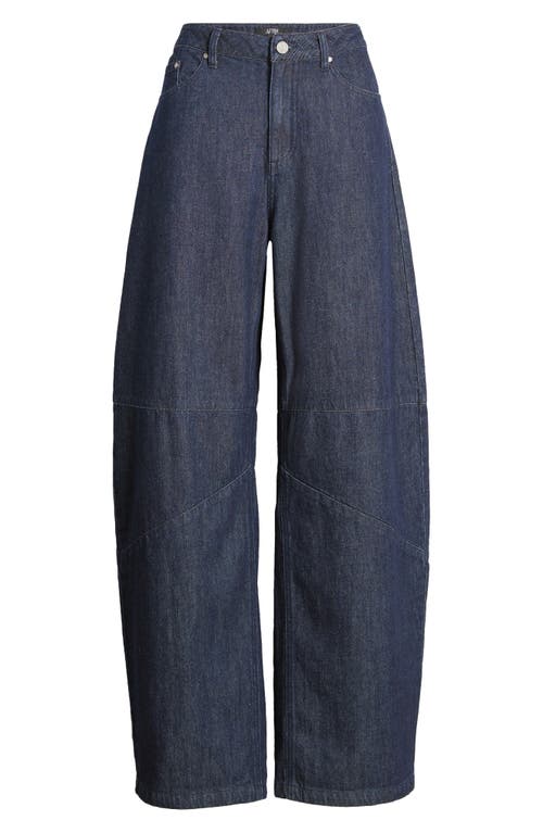 Shop Afrm Ajax Barrel Leg Jeans In Dark Rinse Wash