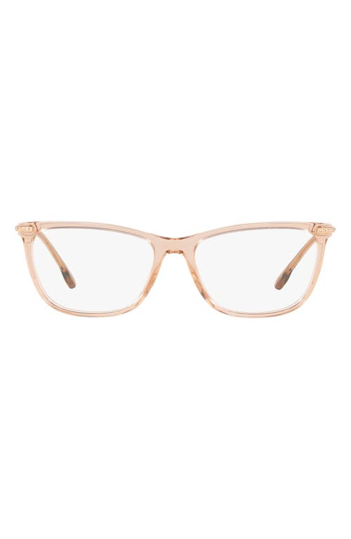 Versace 54mm Cat Eye Optical Glasses in Trans Brown at Nordstrom