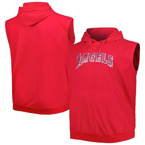 PROFILE Men's Red Los Angeles Angels Jersey Pullover Muscle Hoodie