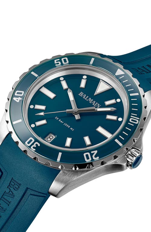 Balmain Watches Ophrys Rubber Strap Watch, 42.5mm In Stainless Steel